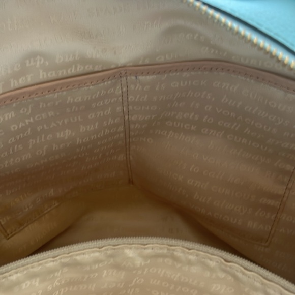 Kate Spade Light Blue and Green Leaf Pouch - Picture 7 of 7